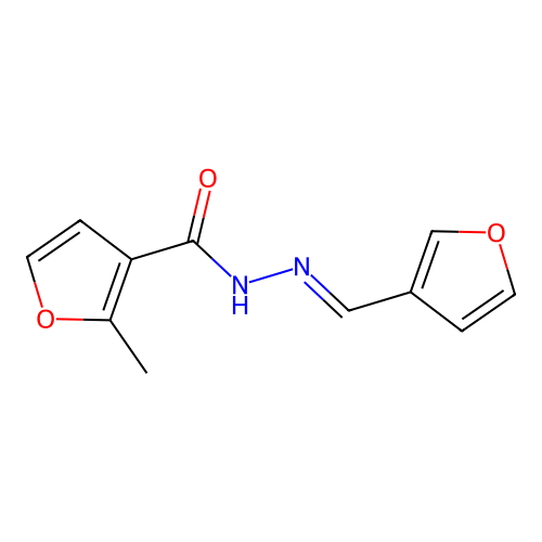 N-(furan-3-ylmethylideneamino)-2-methylfuran-3-carboxamide structure