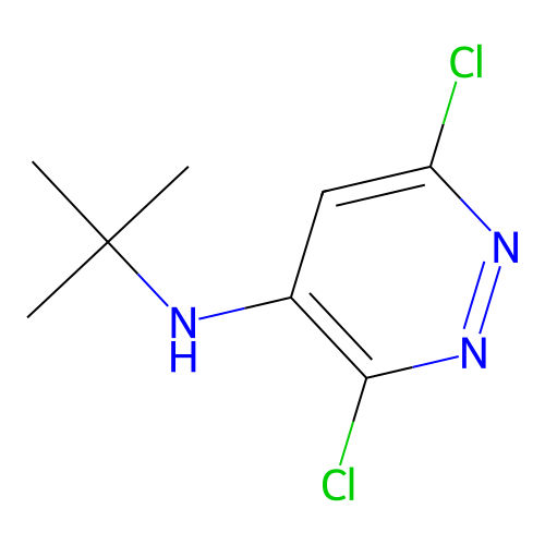 N-tert-butyl-3,6-dichloropyridazin-4-amine structure