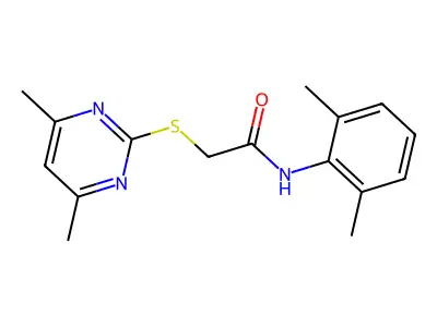 N-(2,6-dimethylphenyl)-2-(4,6-dimethylpyrimidin-2-yl)sulfanylacetamide structure