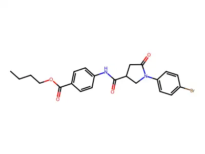 Butyl 4-[[1-(4-bromophenyl)-5-oxopyrrolidine-3-carbonyl]amino]benzoate structure