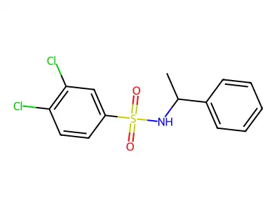 3,4-dichloro-N-(1-phenylethyl)benzene-1-sulfonamide structure