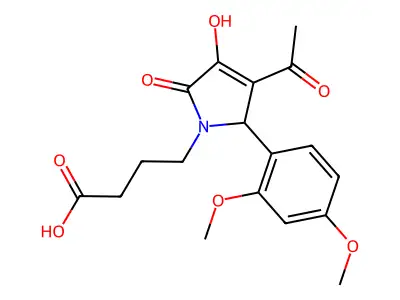 4-[3-acetyl-2-(2,4-dimethoxyphenyl)-4-hydroxy-5-oxo-2H-pyrrol-1-yl]butanoic Acid structure