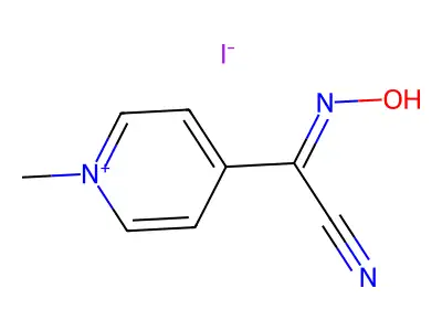 2-Hydroxyimino-2-(1-methylpyridin-1-ium-4-yl)acetonitrile;iodide structure
