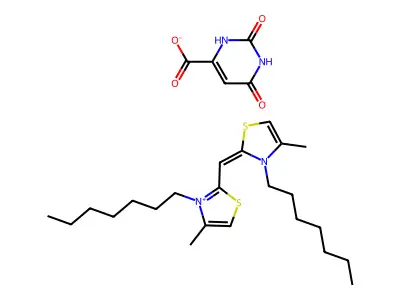 3-Heptyl-2-(3-heptyl-4-methyl-4-thiozolin-2-ylidenemethyl). structure