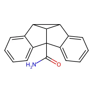 4c,8d-dihydrodibenzo[a,f]cyclopropa[cd]pentalene-8b(4bH)-carboxamide structure