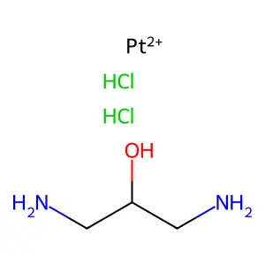 Platinum (II), dichloro(1,3-diaminopropan-2-ol)- structure
