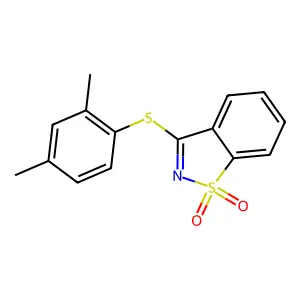 3-[(2,4-Dimethylphenyl)sulfanyl]-1,2-benzothiazole 1,1-dioxide structure