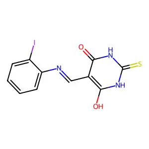 5-{[(2-Iodophenyl)amino]methylidene}-2-sulfanylidene-1,3-diazinane-4,6-dione structure