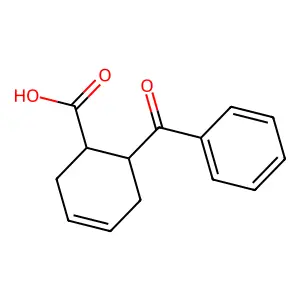 (1R,6S)-6-benzoylcyclohex-3-ene-1-carboxylic acid structure