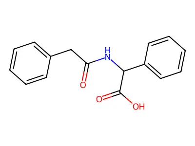 α-((2-苯乙酰基)氨基)苯乙酸 structure