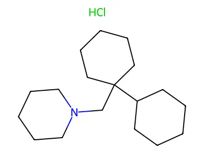 Piperidine, 1-((1-cyclohexylcyclohexyl)methyl)-, hydrochloride structure
