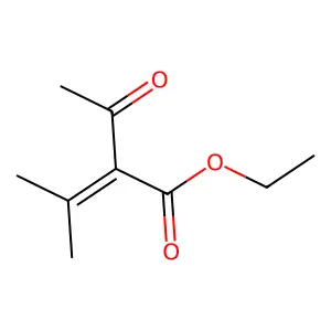 Ethyl 2-acetyl-3-methylbut-2-enoate structure