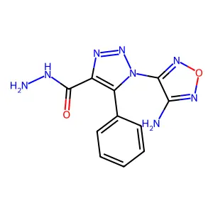 1-(4-amino-1,2,5-oxadiazol-3-yl)-5-phenyl-1H-1,2,3-triazole-4-carbohydrazide structure