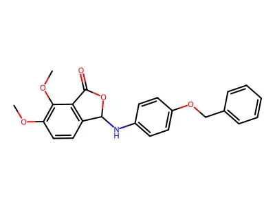 6,7-dimethoxy-3-(4-phenylmethoxyanilino)-3H-2-benzofuran-1-one structure