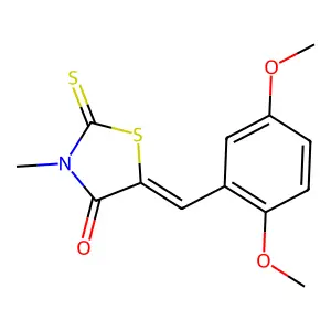 (5Z)-5-(2,5-dimethoxybenzylidene)-3-methyl-2-thioxo-1,3-thiazolidin-4-one structure