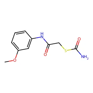 S-[2-(3-methoxyanilino)-2-oxoethyl] thiocarbamate structure