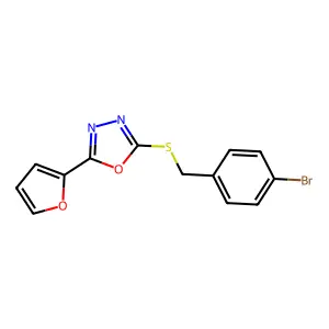 2-[(4-Bromophenyl)methylsulfanyl]-5-(furan-2-yl)-1,3,4-oxadiazole structure