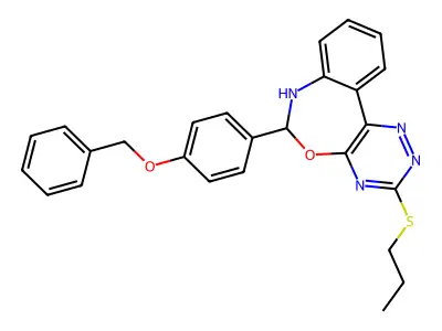 6-[4-(benzyloxy)phenyl]-3-(propylsulfanyl)-6,7-dihydro[1,2,4]triazino[5,6-d][3,1]benzoxazepine structure