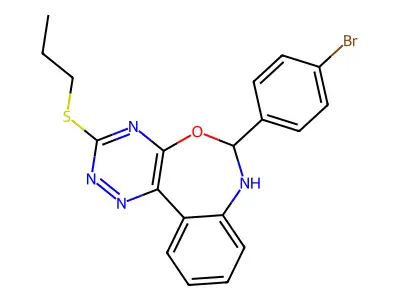 6-(4-bromophenyl)-3-(propylsulfanyl)-6,7-dihydro[1,2,4]triazino[5,6-d][3,1]benzoxazepine structure