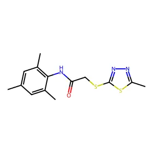 N-mesityl-2-[(5-methyl-1,3,4-thiadiazol-2-yl)sulfanyl]acetamide structure