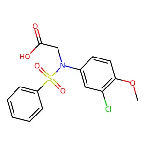 N-(3-chloro-4-methoxyphenyl)-N-(phenylsulfonyl)glycine structure