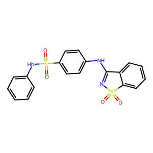 4-[(1,1-dioxido-1,2-benzothiazol-3-yl)amino]-N-phenylbenzenesulfonamide structure