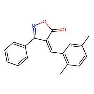 4-(2,5-dimethylbenzylidene)-3-phenyl-5(4H)-isoxazolone structure