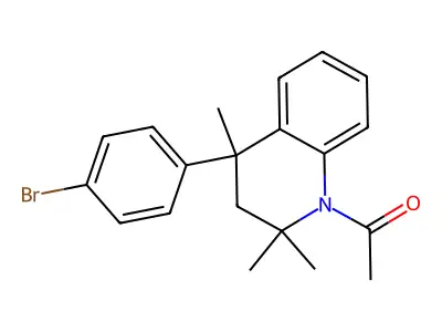 1-[4-(4-bromophenyl)-2,2,4-trimethyl-3H-quinolin-1-yl]ethanone structure