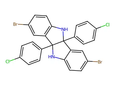 3,8-Dibromo-4b,9b-bis(4-chlorophenyl)-5,10-dihydroindolo[3,2-b]indole structure