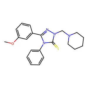 5-(3-Methoxyphenyl)-4-phenyl-2-(piperidin-1-ylmethyl)-1,2,4-triazole-3-thione structure