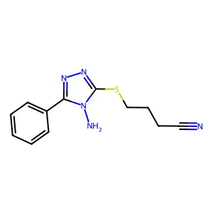 Butanenitrile, 4-[(4-amino-5-phenyl-4H-1,2,4-triazol-3-yl)thio]- structure