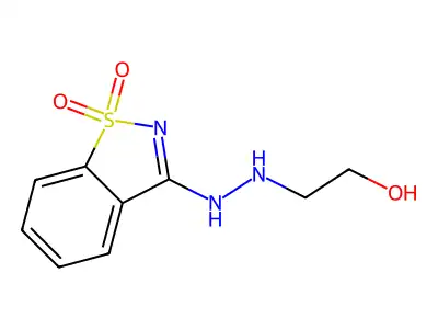 2-[2-(1,1-Dioxido-1,2-benzothiazol-3-yl)hydrazinyl]ethanol structure