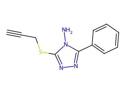 3-phenyl-5-(2-propynylsulfanyl)-4H-1,2,4-triazol-4-amine structure