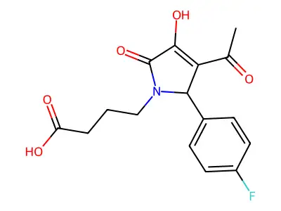 4-[3-acetyl-2-(4-fluorophenyl)-4-hydroxy-5-oxo-2H-pyrrol-1-yl]butanoic acid structure