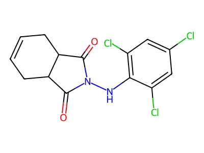 2-(2,4,6-trichloroanilino)-3a,4,7,7a-tetrahydro-1H-isoindole-1,3(2H)-dione structure