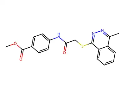 Methyl 4-[[2-[(4-methyl-1-phthalazinyl)thio]acetyl]amino]benzoate structure