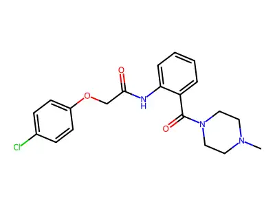 2-(4-chlorophenoxy)-N-[2-(4-methylpiperazine-1-carbonyl)phenyl]acetamide structure