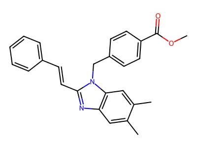 Methyl 4-[[5,6-dimethyl-2-(2-phenylethenyl)benzimidazol-1-yl]methyl]benzoate structure