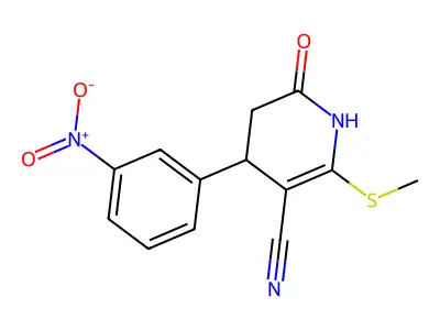 2-(Methylthio)-4-(3-nitrophenyl)-6-oxo-1,4,5,6-tetrahydropyridine-3-carbonitrile structure
