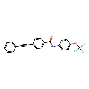 4-(phenylethynyl)-N-[4-(trifluoromethoxy)phenyl]benzamide structure