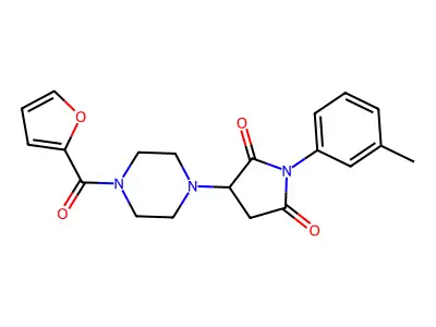 3-[4-(Furan-2-ylcarbonyl)piperazin-1-yl]-1-(3-methylphenyl)pyrrolidine-2,5-dione structure