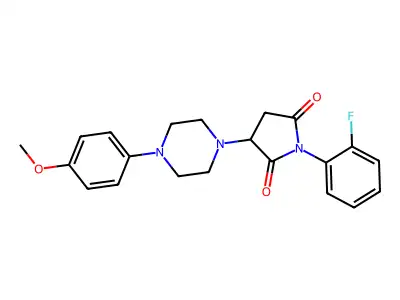 1-(2-Fluorophenyl)-3-[4-(4-methoxyphenyl)piperazin-1-yl]pyrrolidine-2,5-dione structure