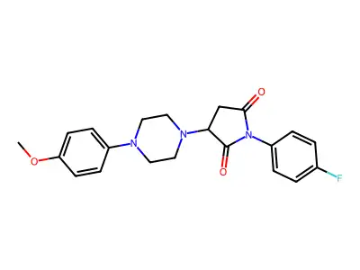 1-(4-Fluorophenyl)-3-[4-(4-methoxyphenyl)piperazin-1-yl]pyrrolidine-2,5-dione structure
