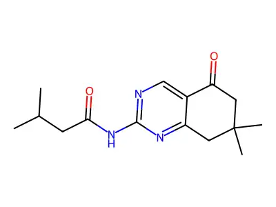 N-(7,7-dimethyl-5-oxo-6,8-dihydroquinazolin-2-yl)-3-methylbutanamide structure