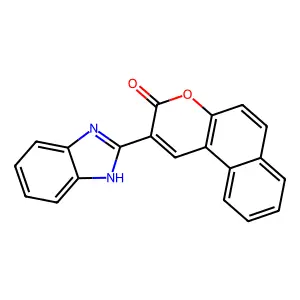 2-(1H-benzimidazol-2-yl)benzo[f]chromen-3-one structure