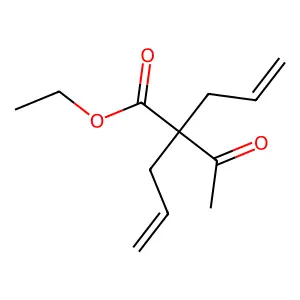 Ethyl 2-acetyl-2-allylpent-4-ene-1-oate structure
