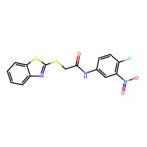 2-(1,3-Benzothiazol-2-ylsulfanyl)-N-(4-fluoro-3-nitrophenyl)acetamide structure