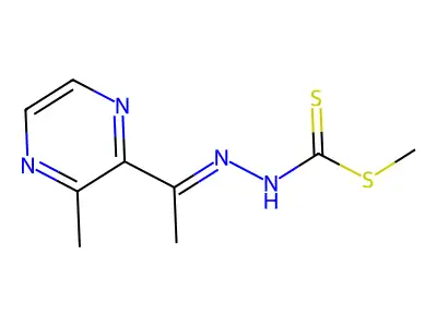 methyl N-[1-(3-methylpyrazin-2-yl)ethylideneamino]carbamodithioate structure