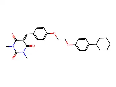 5-({4-[2-(4-cyclohexylphenoxy)ethoxy]phenyl}methylidene)-1,3-dimethyl-1,3-diazinane-2,4,6-trione structure