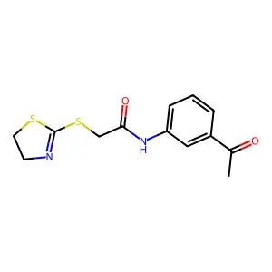 N-(3-acetylphenyl)-2-(4,5-dihydro-1,3-thiazol-2-ylsulfanyl)acetamide structure